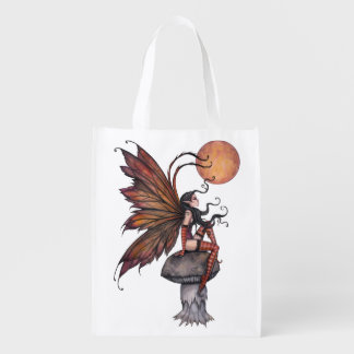 Autumn Fairy Fantasy Art Illustration Reusable Grocery Bag