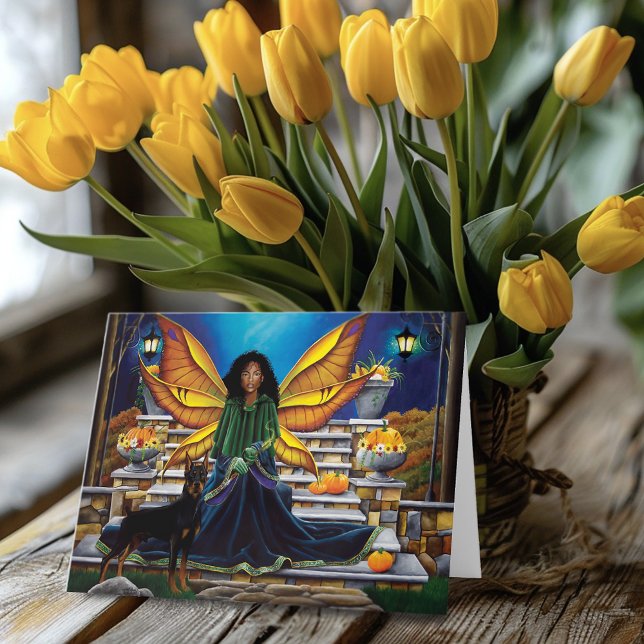 Autumn Fairy Guardian Doberman Fantasy Card (Creator Uploaded)