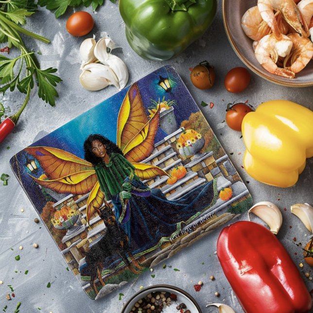 Autumn Fairy Guardian Doberman Fantasy Cutting Board (Creator Uploaded)