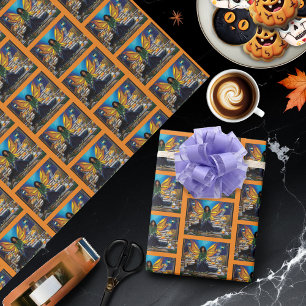 Autumn Fairy Guardian Doberman Fantasy Wrapping Paper