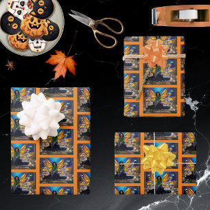 Autumn Fairy Guardian Doberman Fantasy Wrapping Paper Sheets