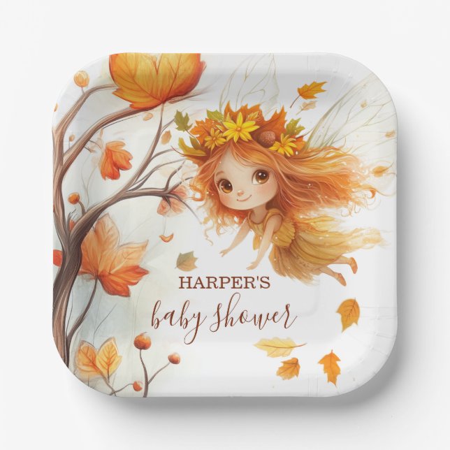 Autumn Fairy Woodland Paper Plates (Front)