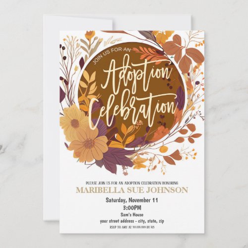 Autumn Fall Adoption Celebration Invitation