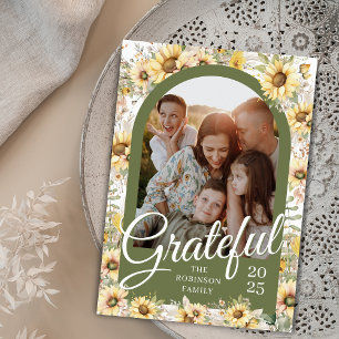 Autumn Fall Arch Earth Tones Grateful Thanksgiving Holiday Card
