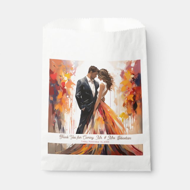 Autumn Fall Artistic Wedding Favor Bag (Front)
