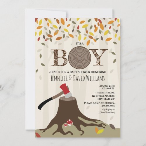 Autumn Fall Baby Shower Boy Lumberjack Shower