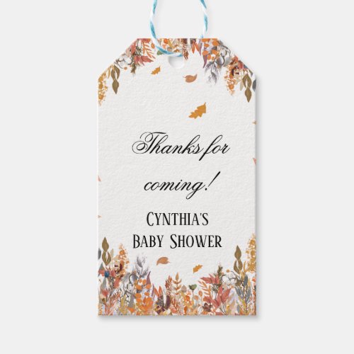 Autumn Fall Baby Shower Favor Tags