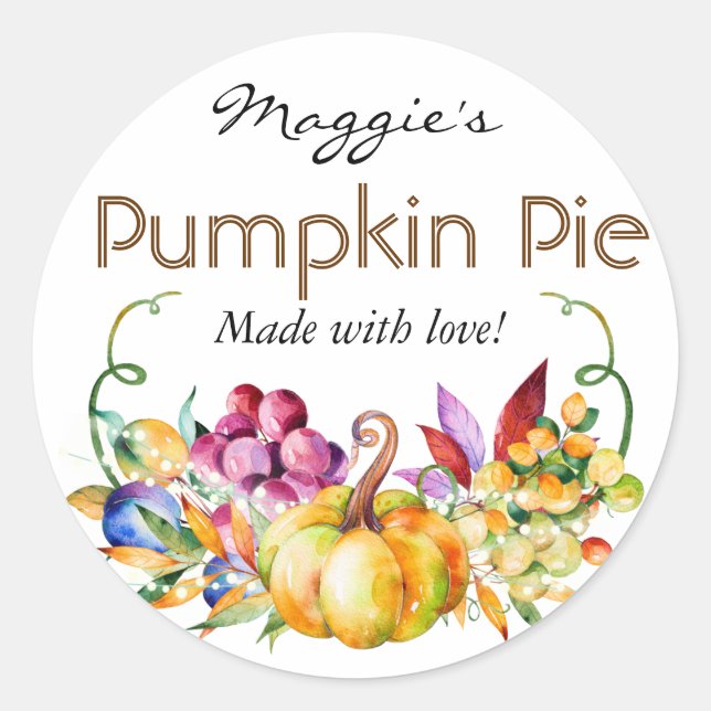 Autumn Fall Baking Pie or Jar Labels (Front)