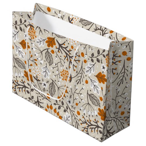 Other Occasions 12 Autumn Fall Berries Leaves And Branches Pattern Large Gift Bag
