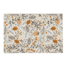 Autumn Fall Berries Leaves and Branches Pattern