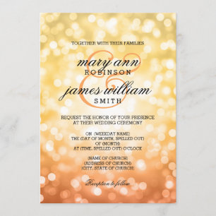 Autumn / Fall Bokeh Lights Elegant Wedding Invitation