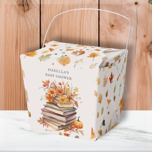 Autumn Fall Book-theme Baby Shower Favor Box