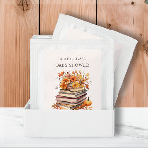 Autumn Fall Book Theme Baby Shower Tea Bag Drink Mix