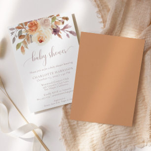Autumn Fall Botanical Terracotta Baby Shower Invitation
