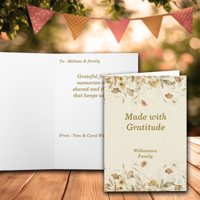 Autumn Fall Botanical Thanksgiving Personalize Card (Creator Uploaded)