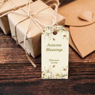Autumn Fall Botanical Vibes Personalize Gift Tags