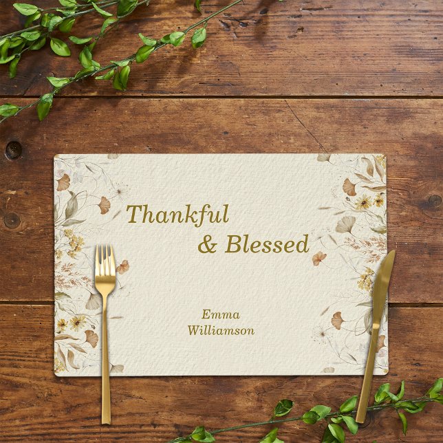 Autumn Fall Botanical Vibes Personalize Placemat (Creator Uploaded)