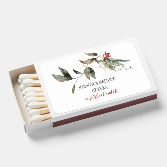 Autumn Fall Botanicals Perfect Match Wedding Favor (Front Open)