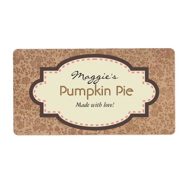Autumn Fall Brown Floral Baking Labels (Front)