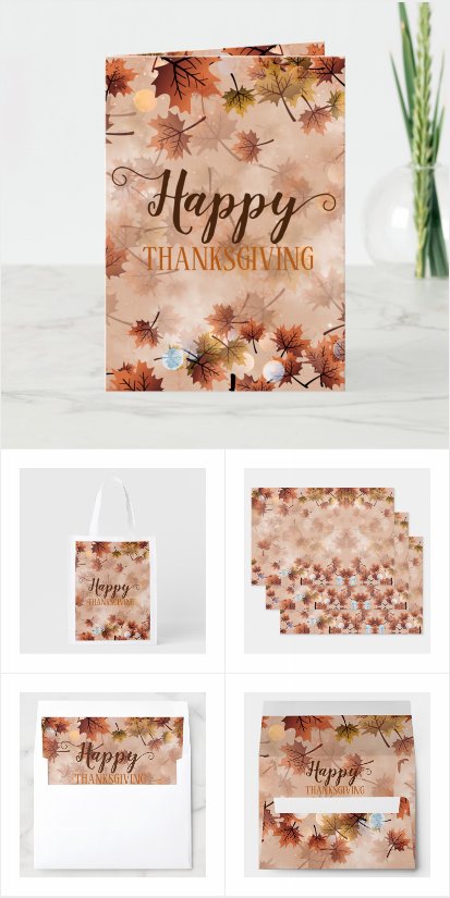 Autumn Fall Brown Leaves Happy Thanksgiving 