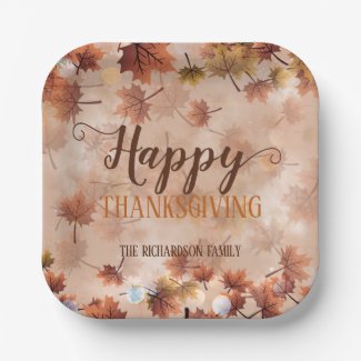 Autumn Fall Brown Leaves Happy Thanksgiving