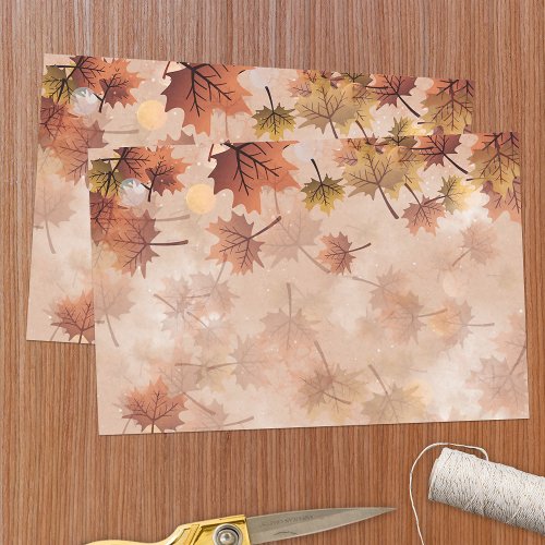 Autumn Fall Brown Leaves Tissue Paper