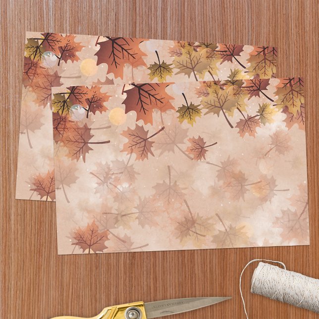 Autumn Fall Brown Leaves Tissue Paper (Creator Uploaded)