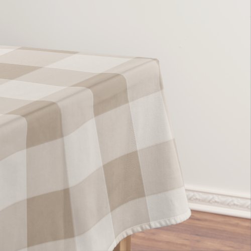 Autumn Fall  Brown Taupe Plaid Pattern Tablecloth