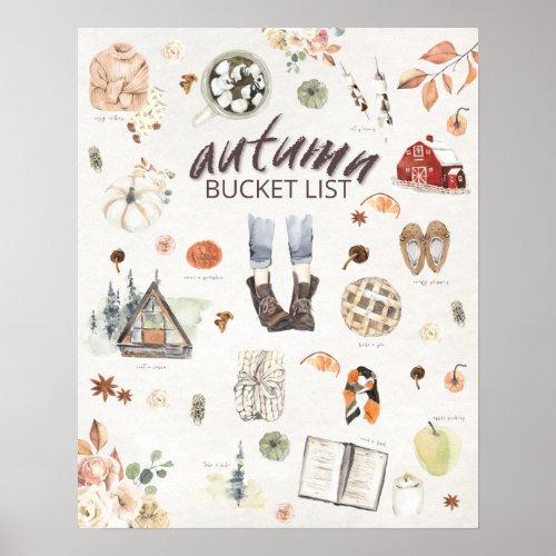 Autumn Fall Bucket List Poster