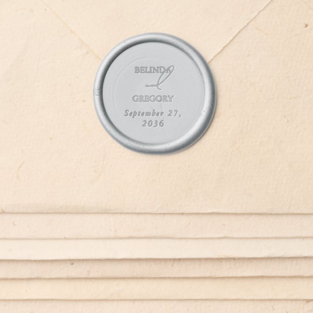 Autumn Fall Calligraphy Rustic Script Wedding Wax Seal Sticker (Front)