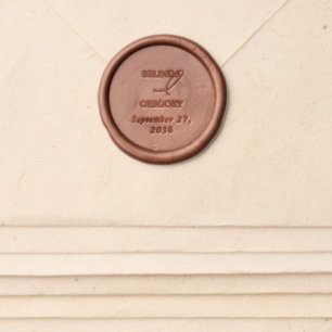 Autumn Fall Calligraphy Signature Script Wedding Wax Seal Sticker