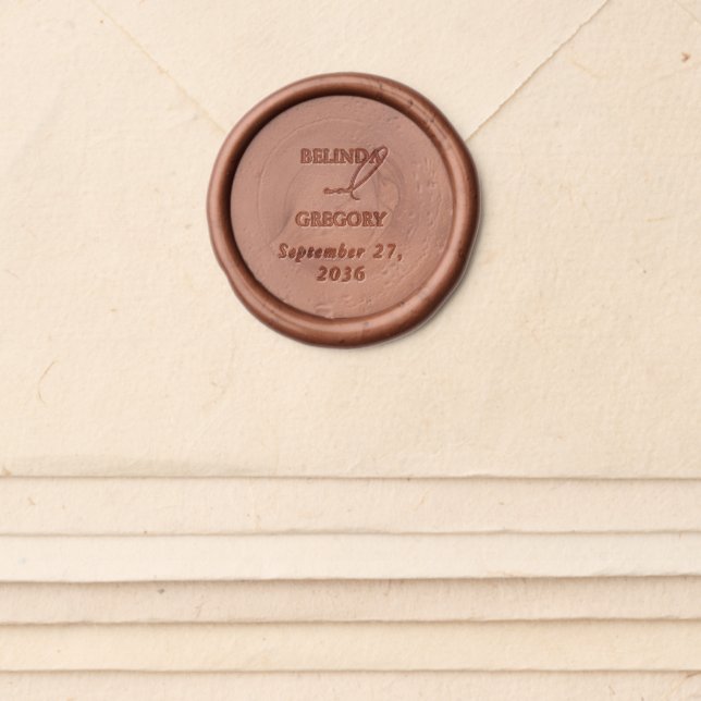 Autumn Fall Calligraphy Signature Script Wedding Wax Seal Sticker (Front)