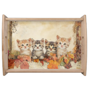Autumn Fall Cats #1 Serving Tray