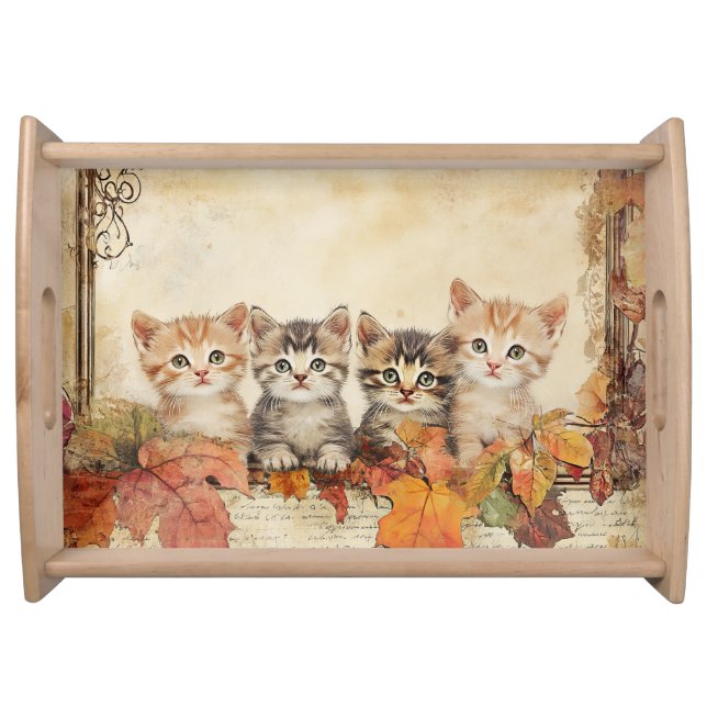 Autumn Fall Cats #1 Serving Tray (Front)