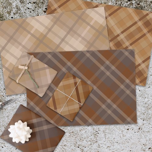 Autumn Fall Classic Vintage Plaid Tartan Patterns Wrapping Paper Sheets