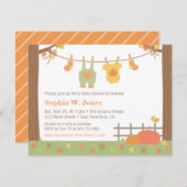 Autumn Fall Clothes Baby Shower Invitations (Front/Back)