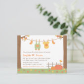 Autumn Fall Clothes Baby Shower Invitations (Standing Front)