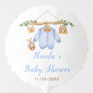 Autumn Fall Clothes Line Boy Baby Shower Balloon