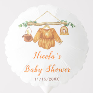 Autumn Fall Clothes Line Girl Baby Shower Balloon