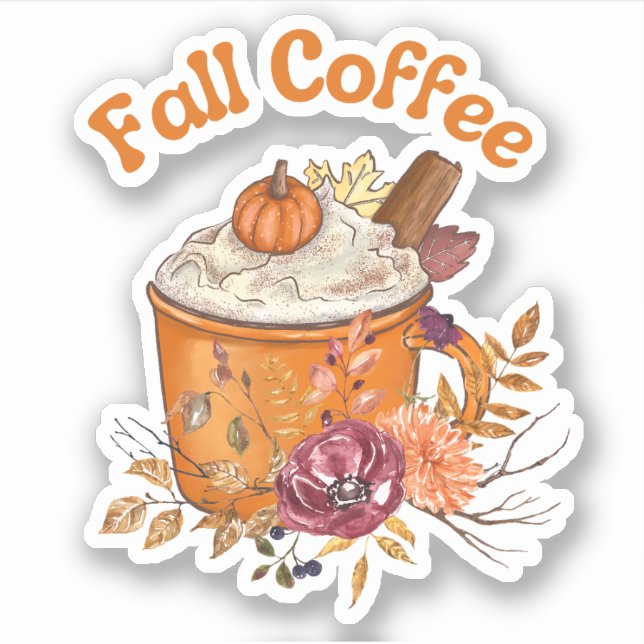 autumn fall coffee mug sticker (Front)
