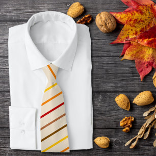 Autumn Fall Color Stripes Neck Tie