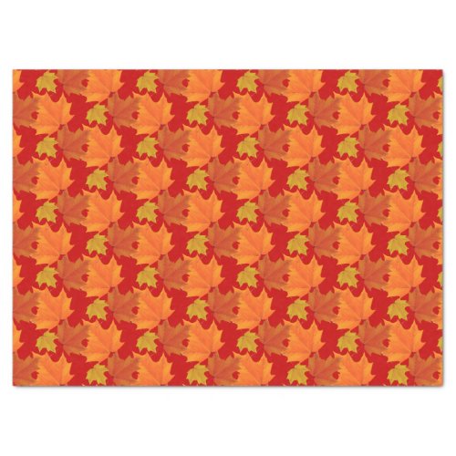 Autumn Fall Colored Maple Leaves Pattern Tissue Paper