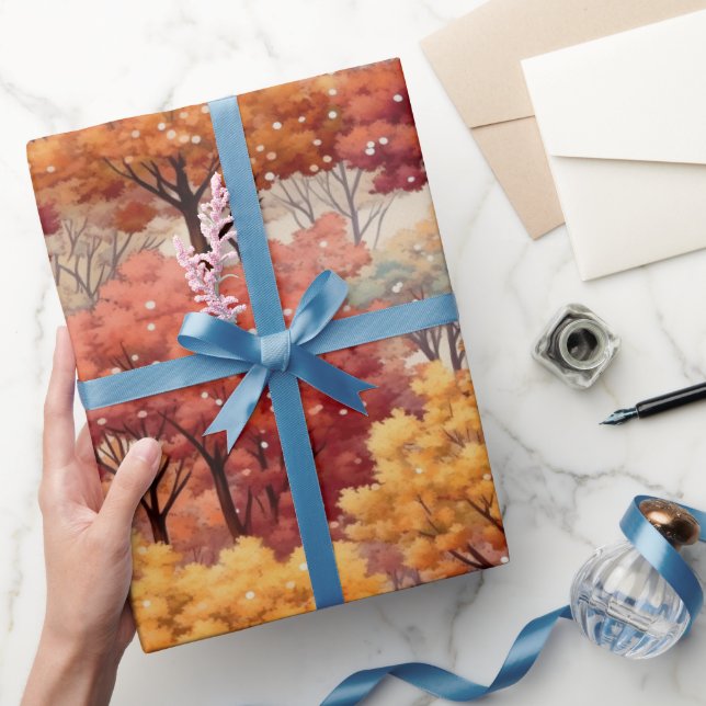 Autumn Fall Colorful Trees Wrapping Paper (Gifting)