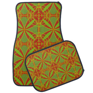 Autumn Fall Colors Abstract Geometric Design Car Floor Mat