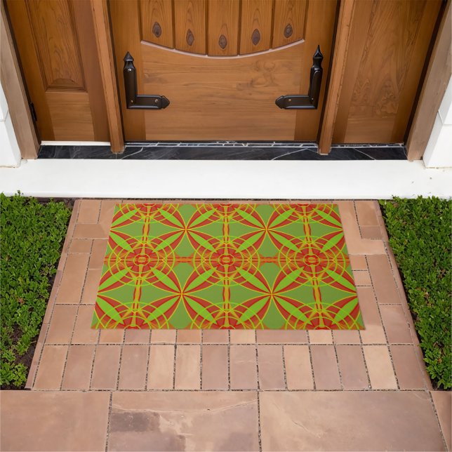 Autumn Fall Colors Abstract Geometric Design Doormat (Outdoor)