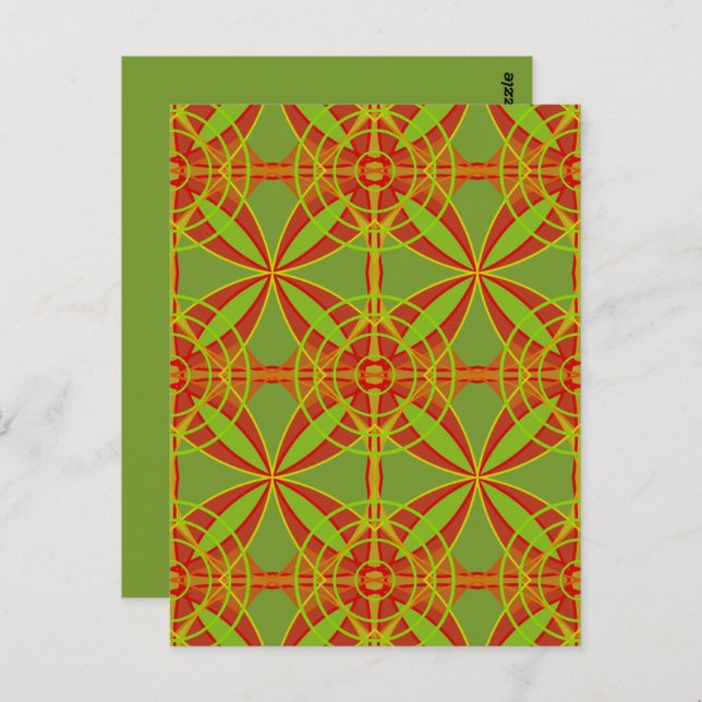 Autumn Fall Colors Abstract Geometric Design Postcard (Front/Back)