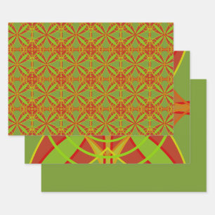 Autumn Fall Colors Abstract Geometric Design Wrapping Paper Sheets