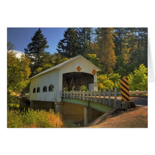 Autumn Fall Covered Bridge Cards (Front Horizontal)