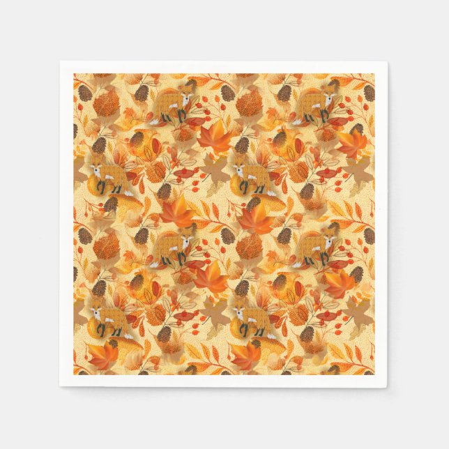 Autumn Fall Cozy Country Botanical napkins (Front)