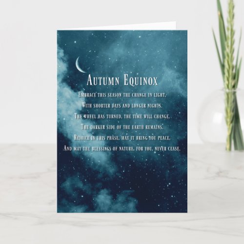 Autumn Fall Equinox Blessings with Moon Card